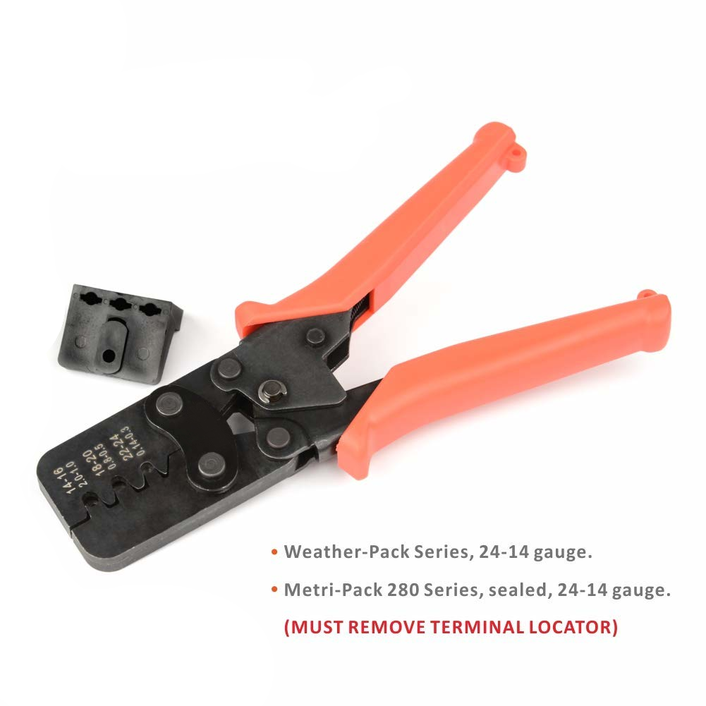 Weather Pack/ Metripack Crimp Tool for AWG 24-14 with Locator & Extraction Tool